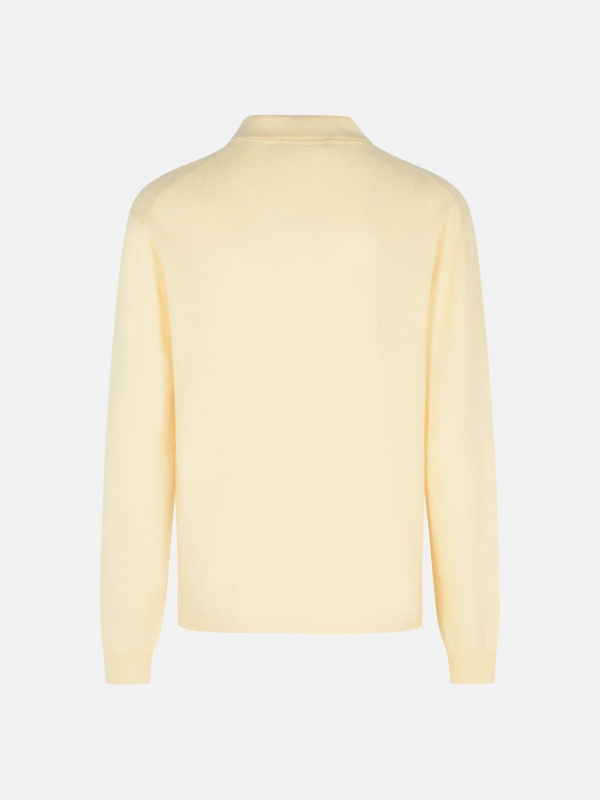 IVORY VIRGIN WOOL POLO SHIRT - 3