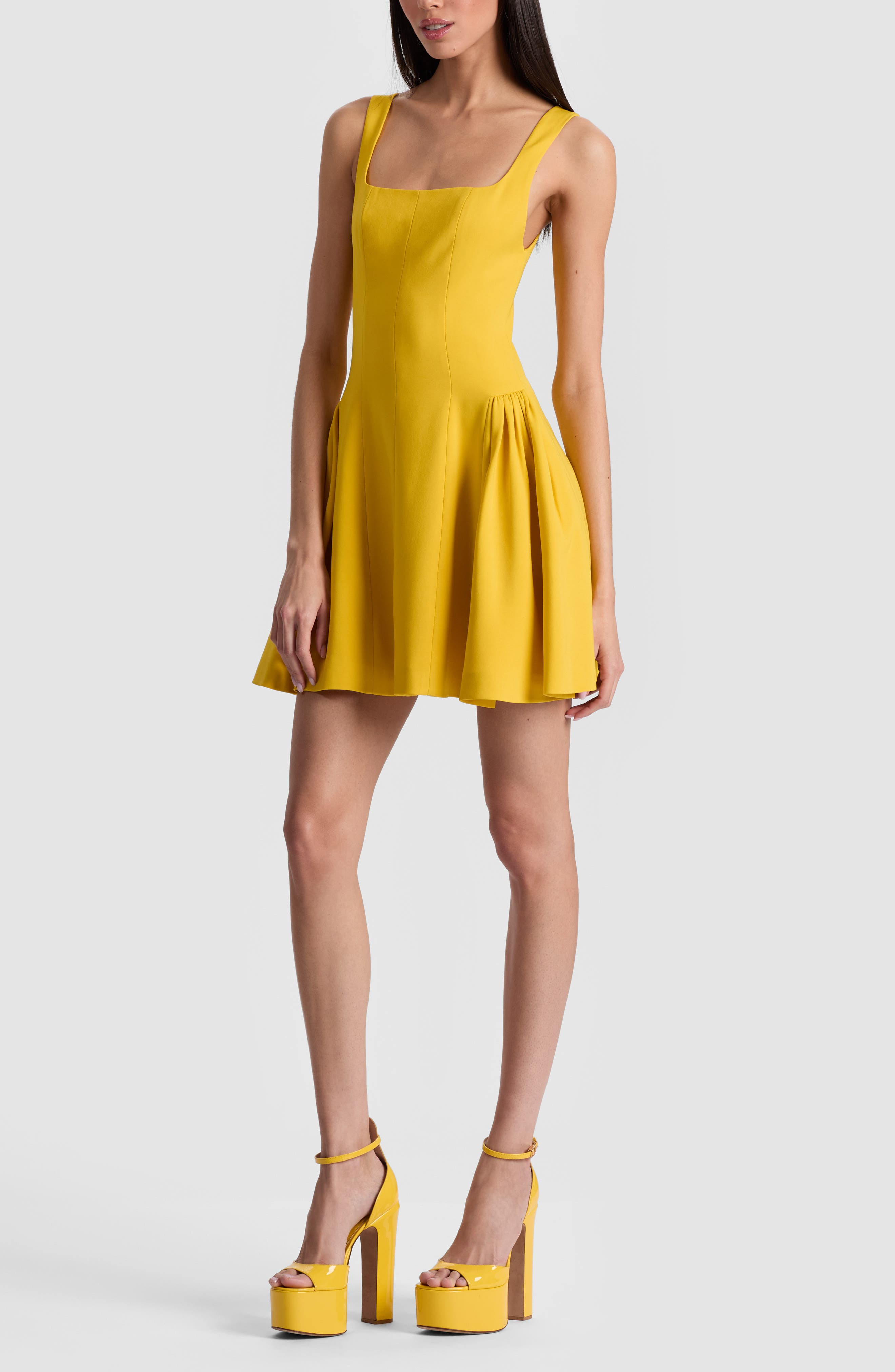 Alice + Olivia Vera Fit & Flare Minidress in Golden Hour at Nordstrom - 3