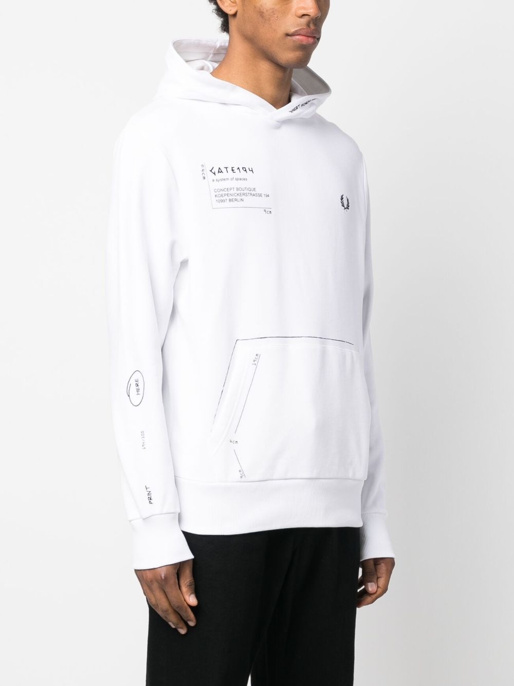 x GATE194 signature-print hoodie - 3