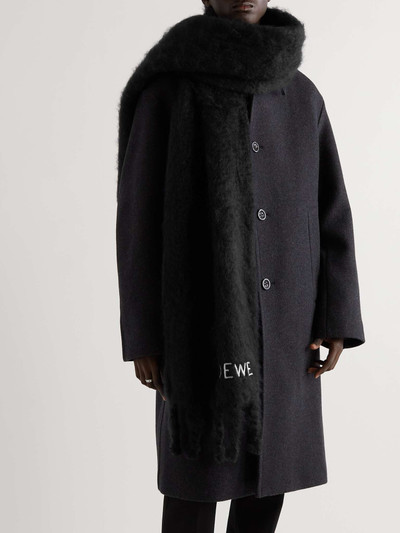 Loewe Oversized Logo-Embroidered Mohair-Blend Scarf outlook