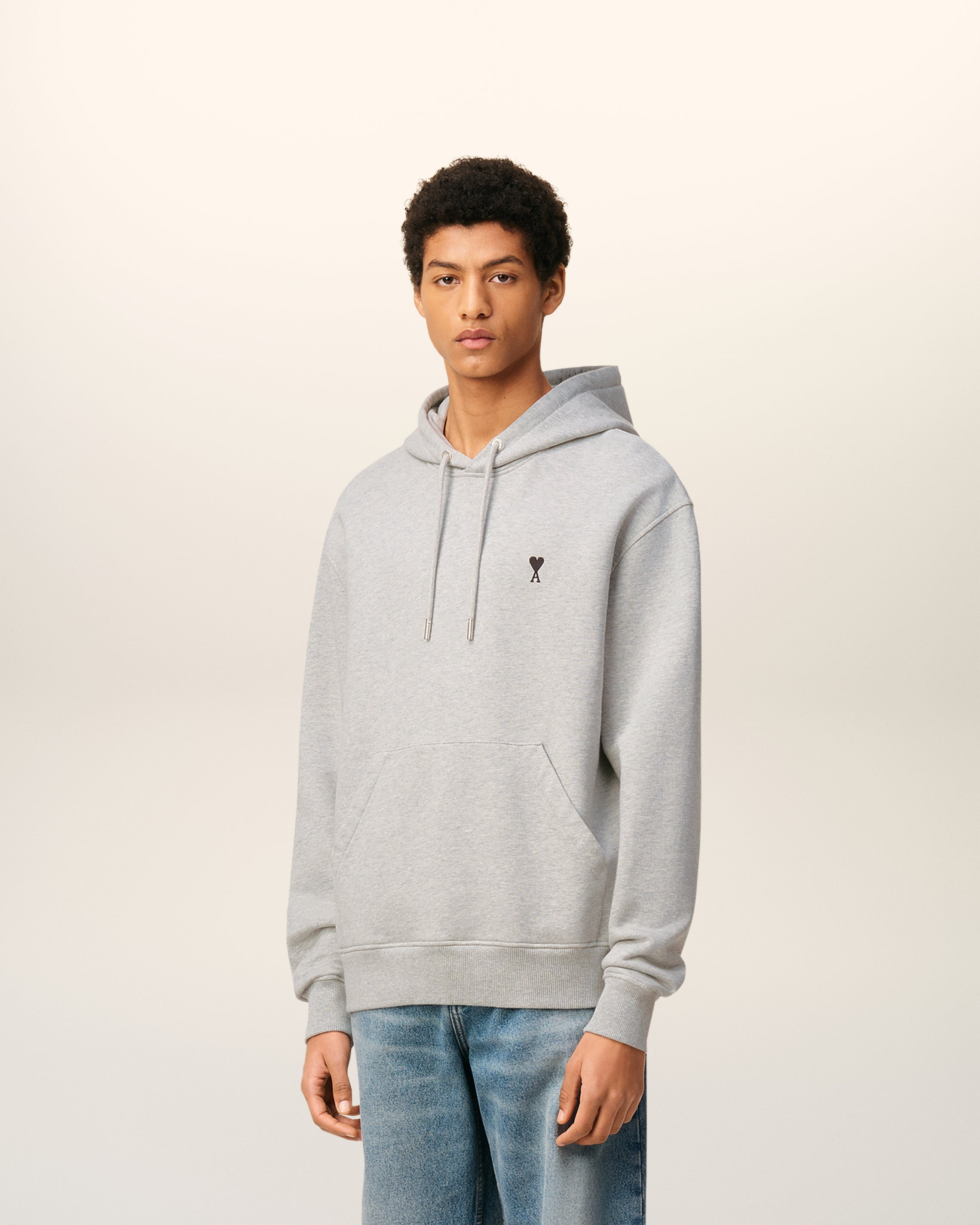 GREY COTTON AMI DE COEUR HOODIE - 6