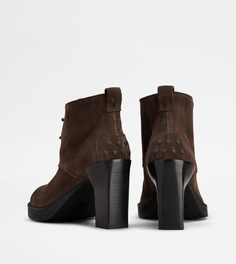 Tod's ANKLE BOOTS IN SUEDE - BROWN outlook