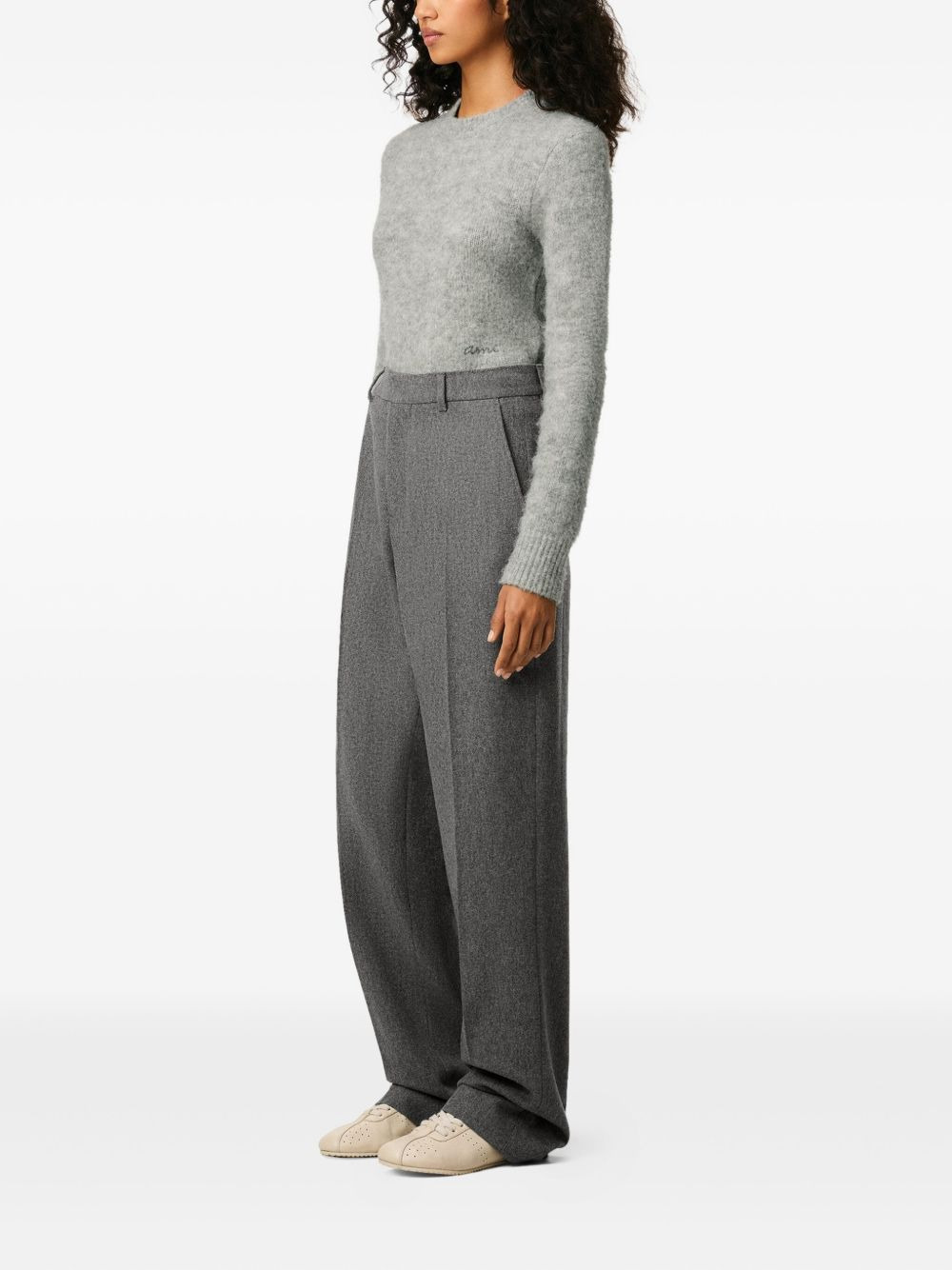 wool large-fit trousers - 3