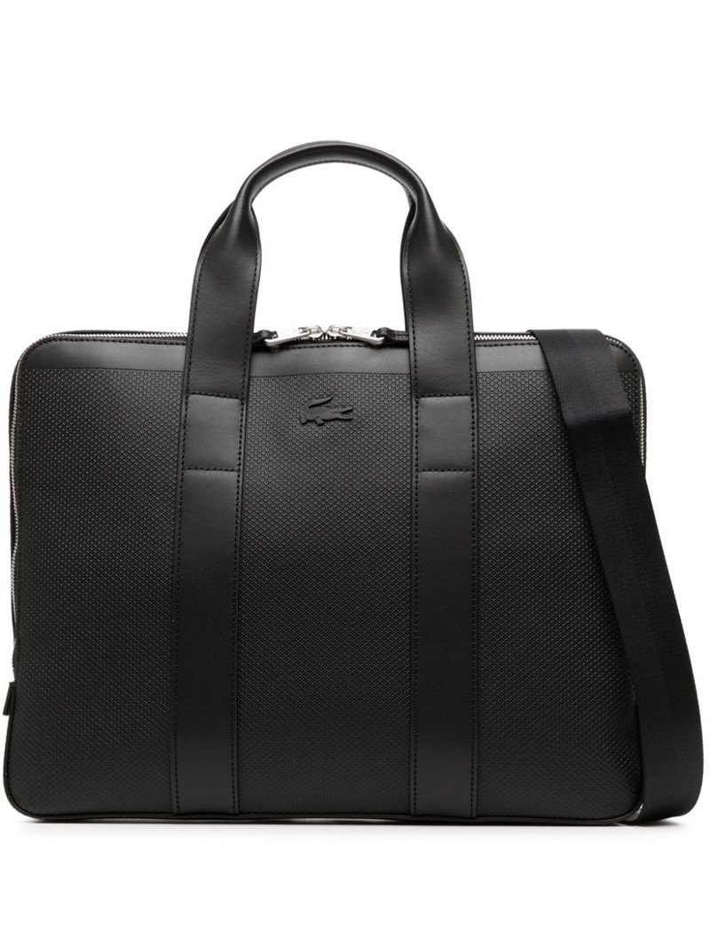 Chantaco logo-embossed leather laptop bag 1