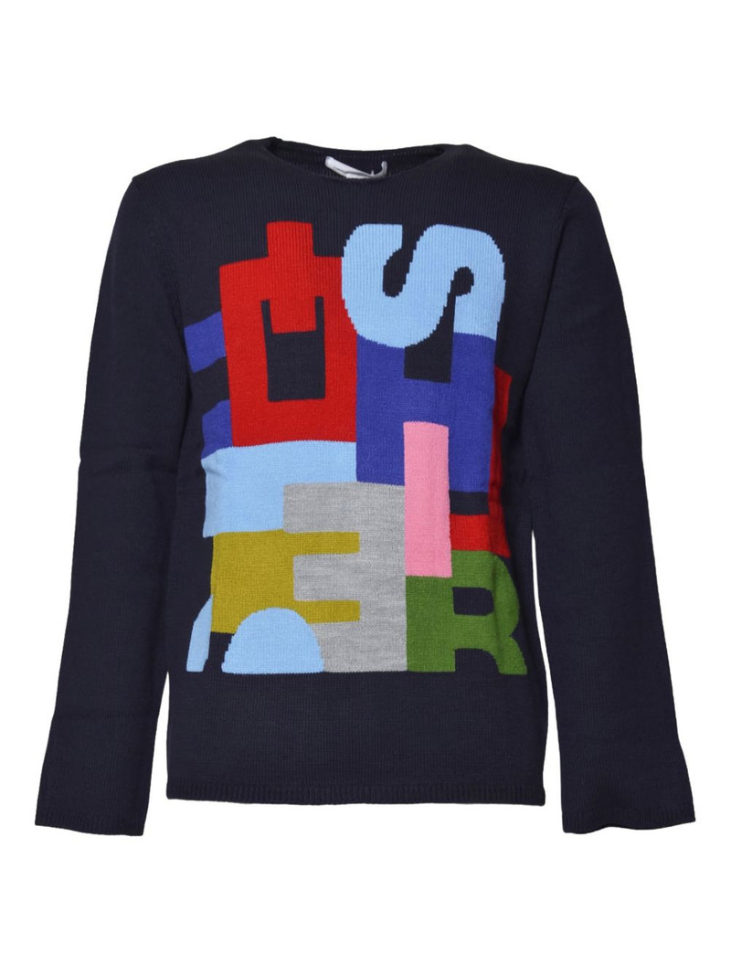 graphic-print crew-neck sweater 1