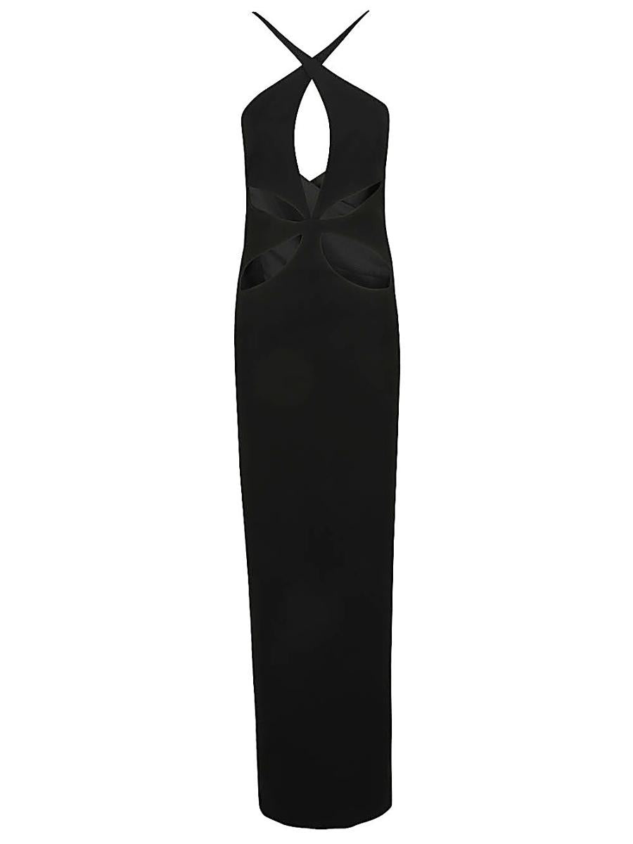 MONOT CUT-OUT DETAIL SILK CREPE LONG DRESS - 1