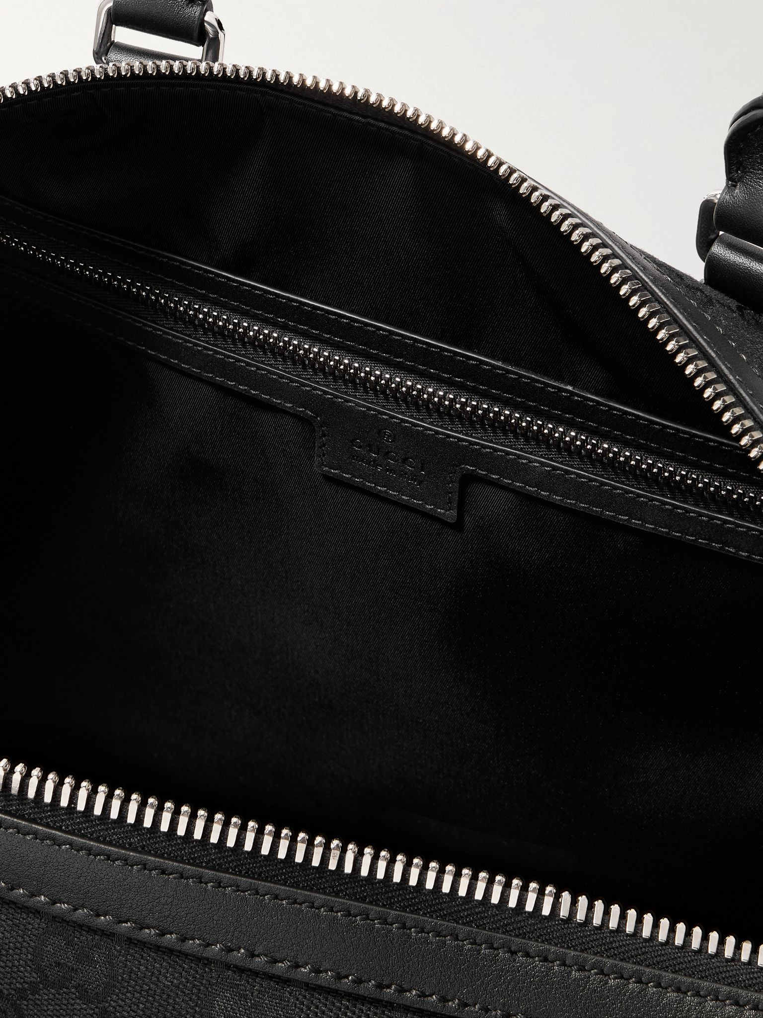Neo Leather-Trimmed Monogrammed Canvas Duffle Bag Black - 5