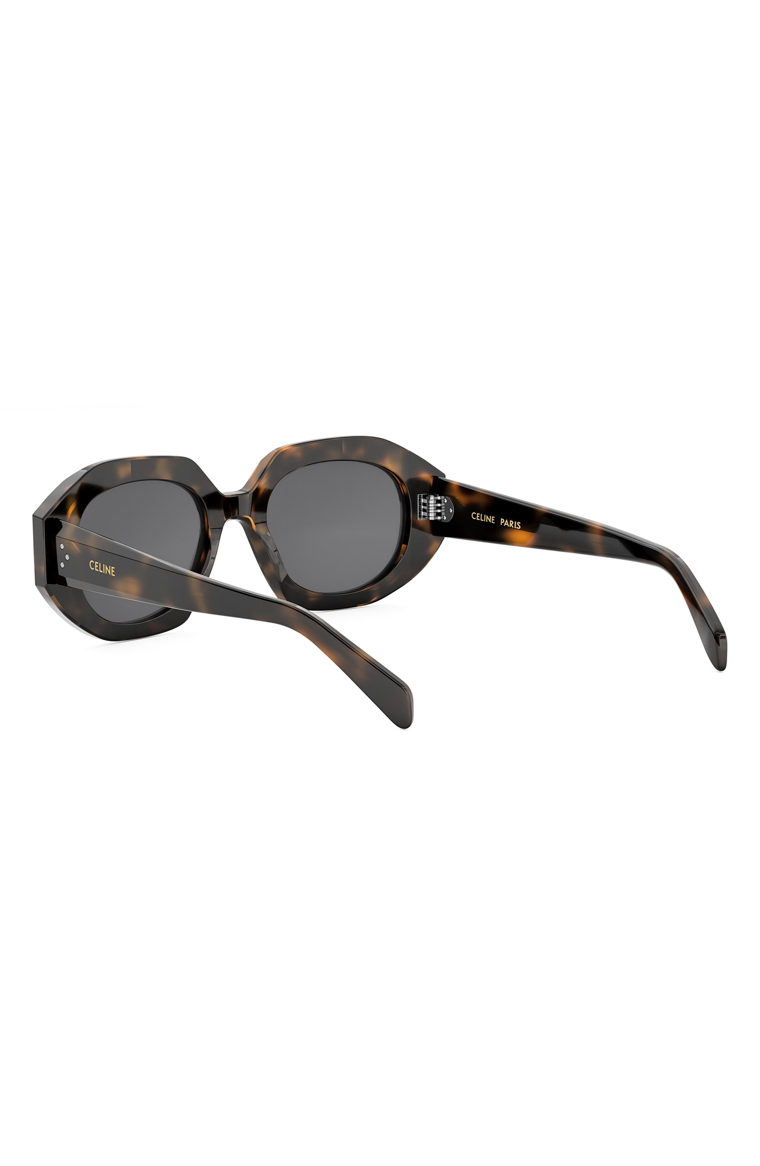 CELINE Bold 3 Dots 52mm Geometric Sunglasses in Blonde Havana /Smoke at Nordstrom - 6
