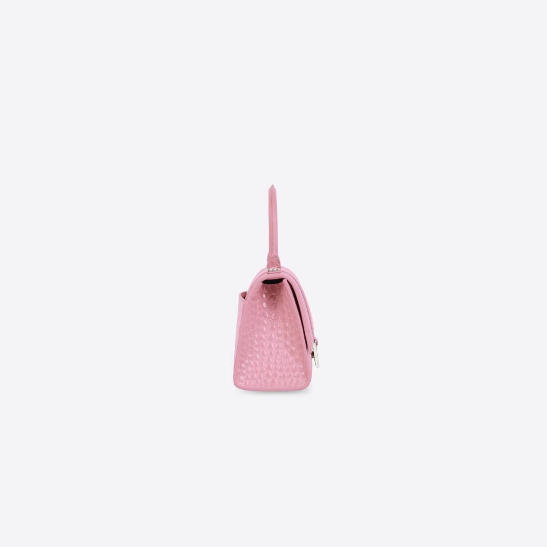 Women's Hourglass Small Handbag Crocodile Embossed in Pink - 3