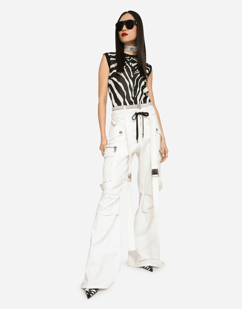 Dolce & Gabbana Sleeveless viscose jacquard sweater with zebra design outlook