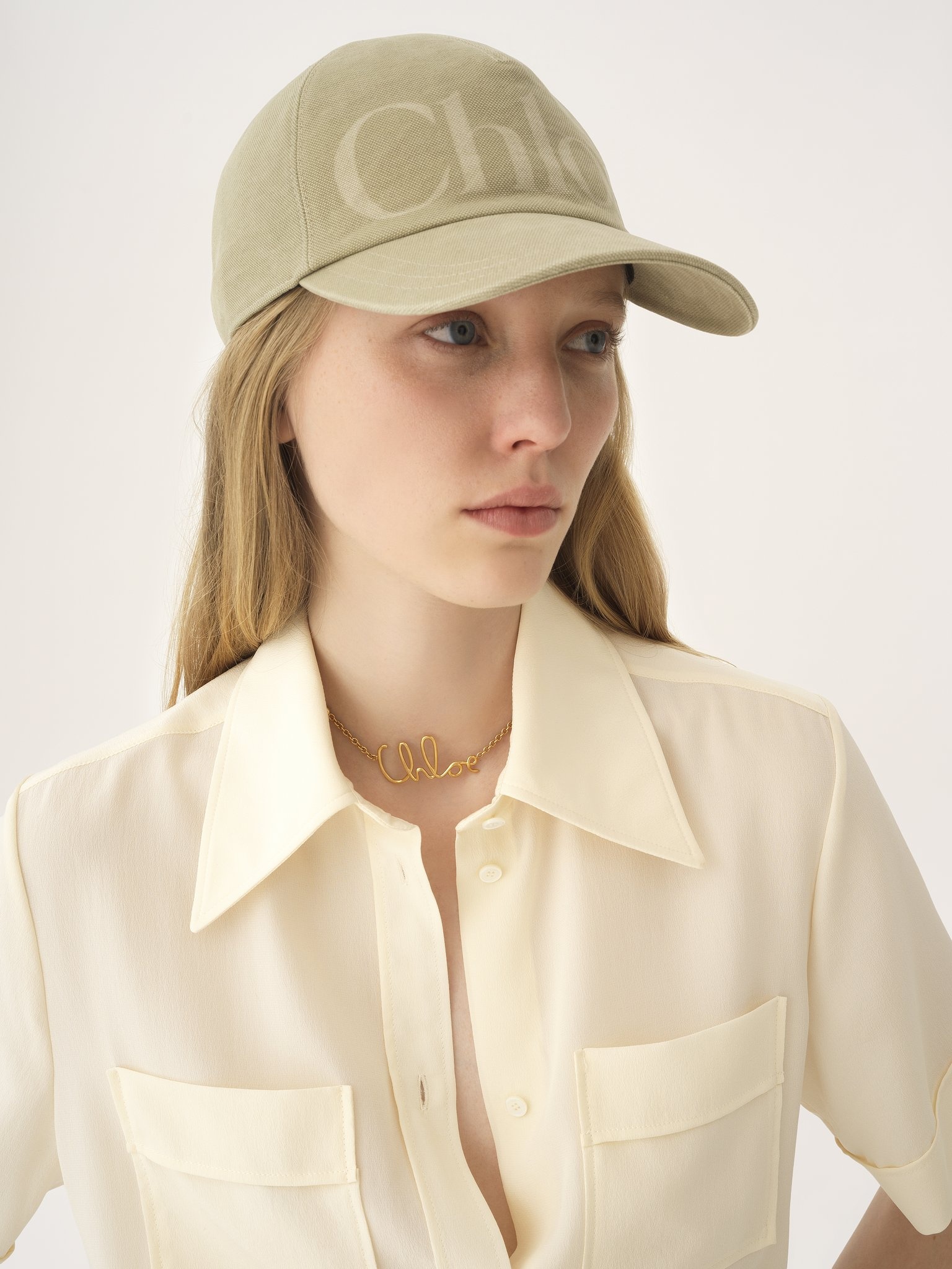 THE CHLOÉ ESSENTIALS CAP IN WASHED COTTON - 4