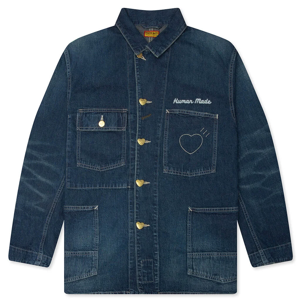 DENIM COVERALL JACKET - INDIGO - 1