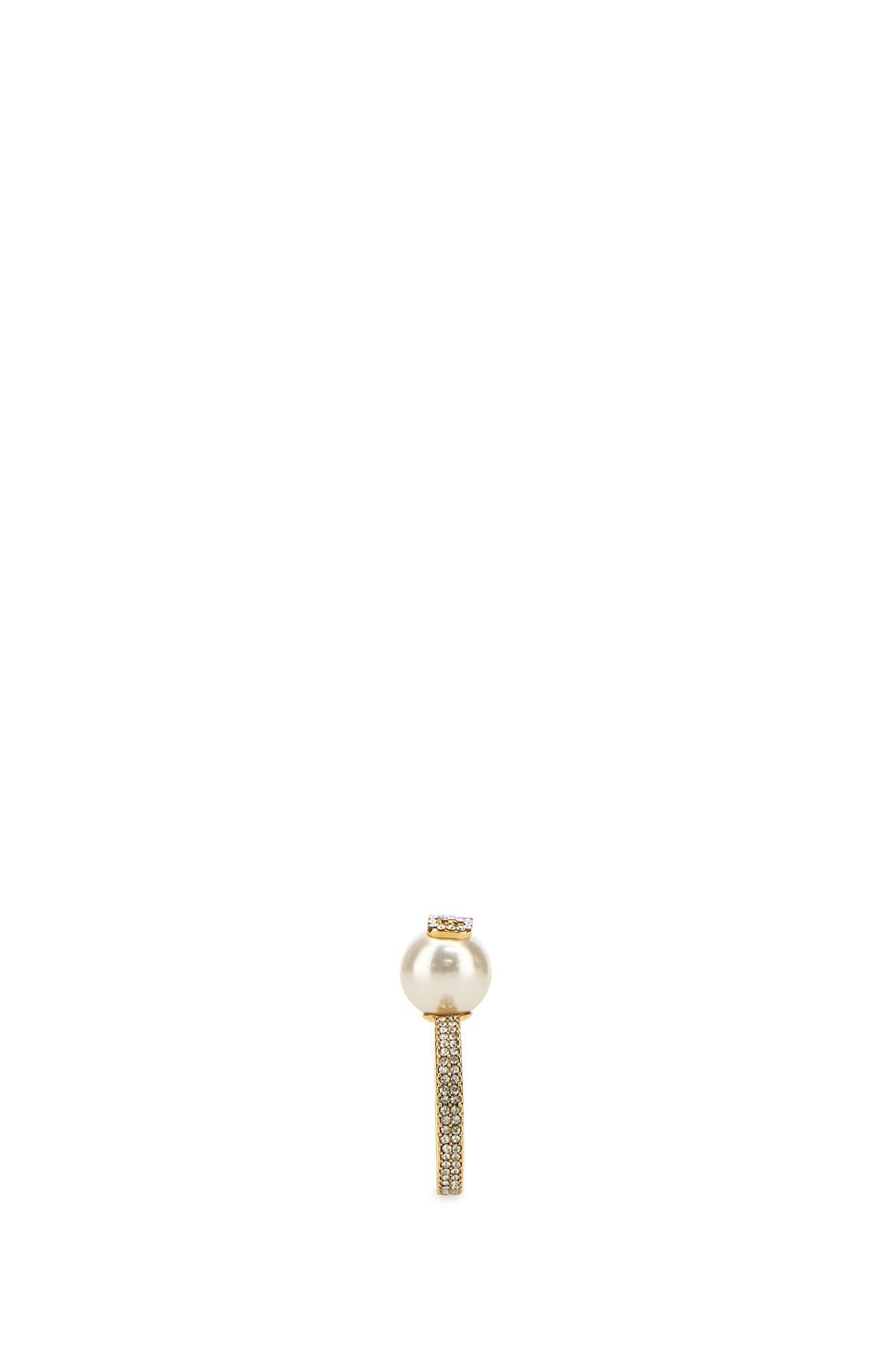 Gold metal VLogo Signature ring - 2