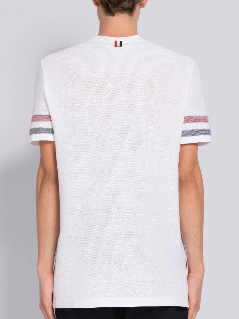 TEXTURED COTTON STRIPE SHORT SLEEVE TEE 3