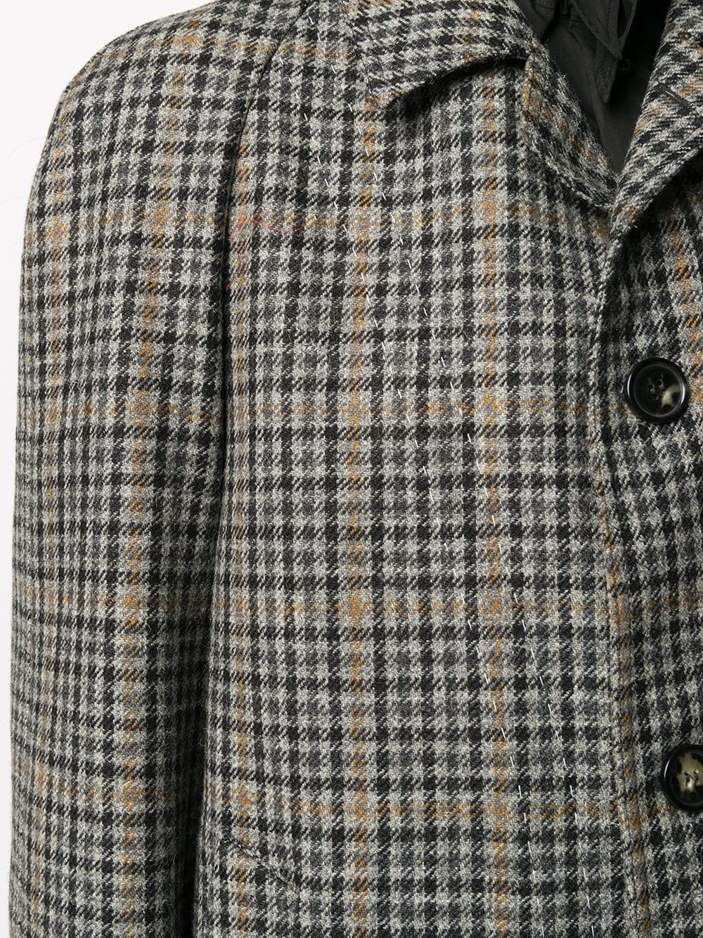 single-breasted check coat - 5