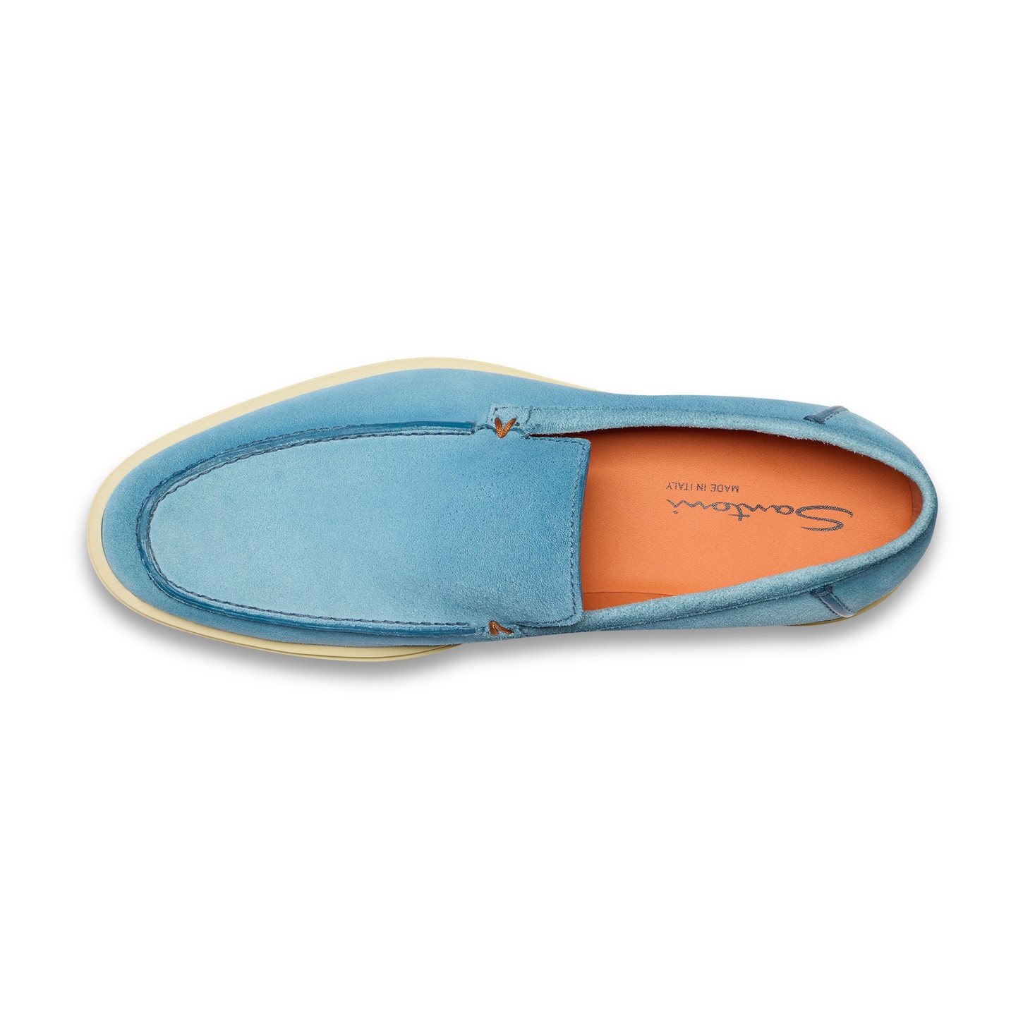 Men's light blue suede loafer - 4