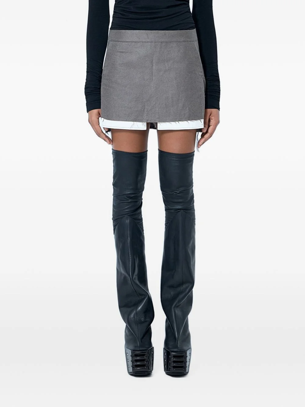 layered-hem mini skirt - 1