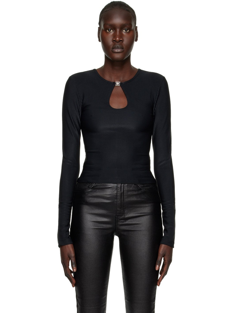 Black Charmed Keyhole Long Sleeve T-Shirt - 1