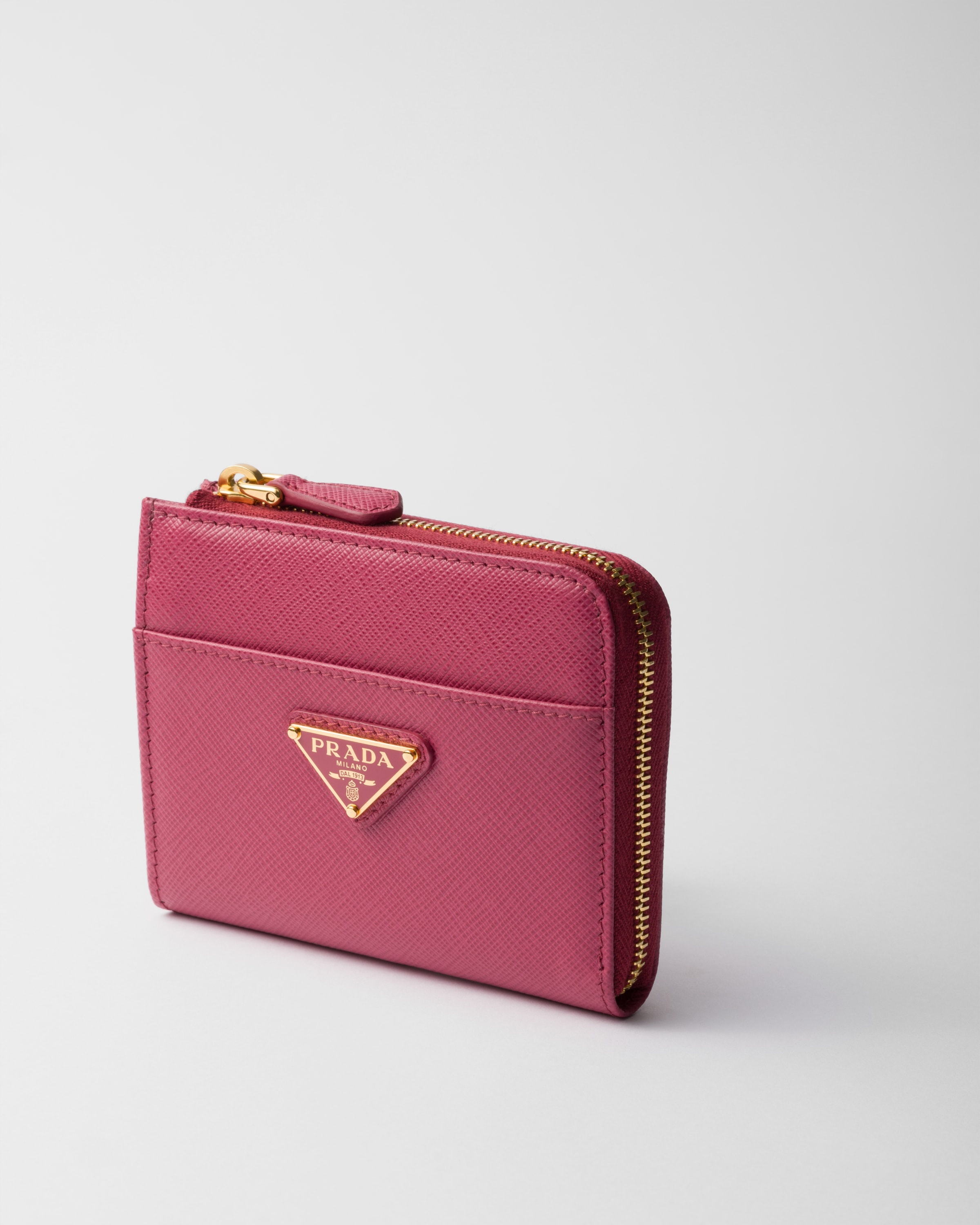 Small Saffiano leather zipper wallet - 4