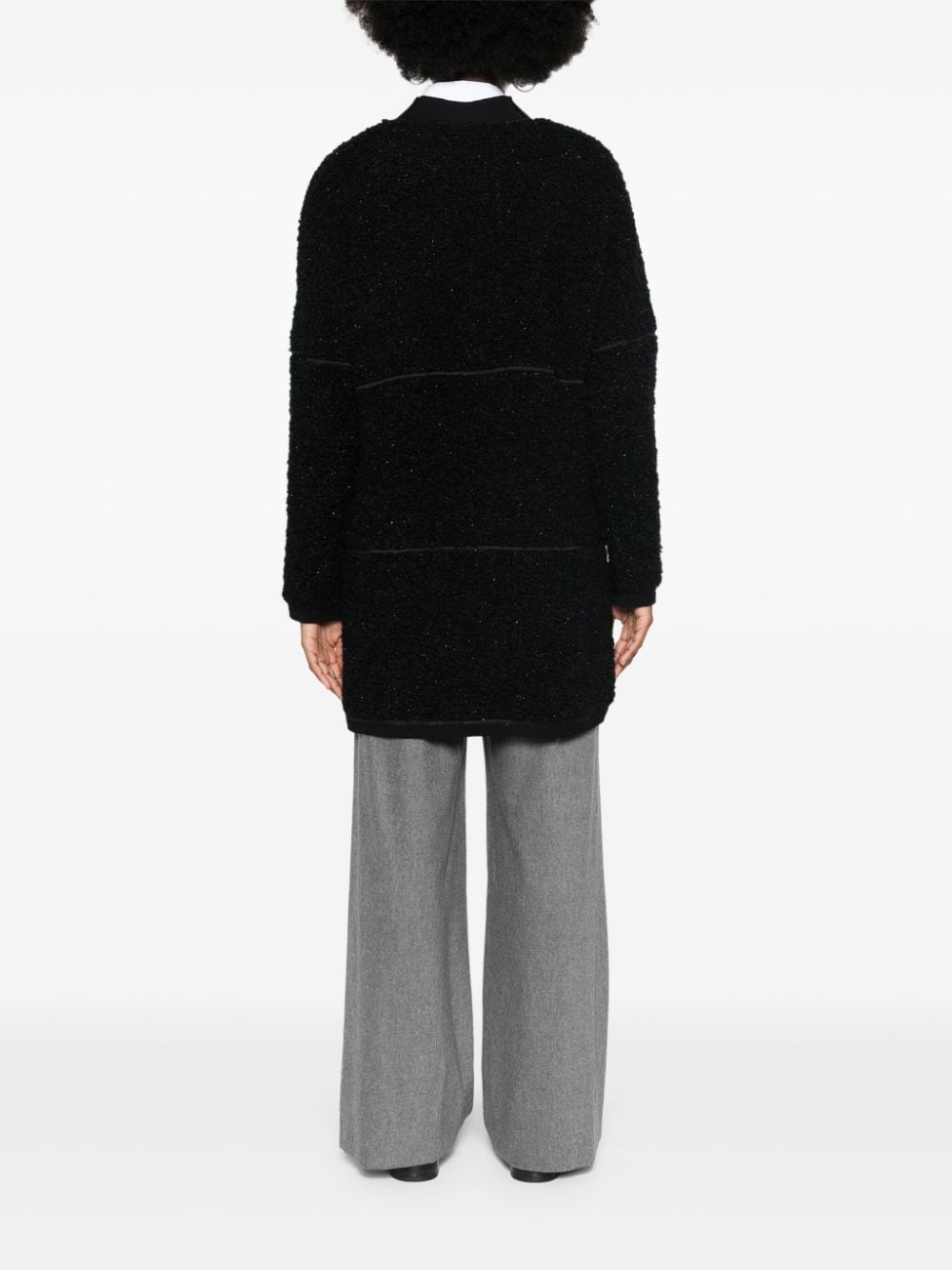long bouclé cardi-coat - 4