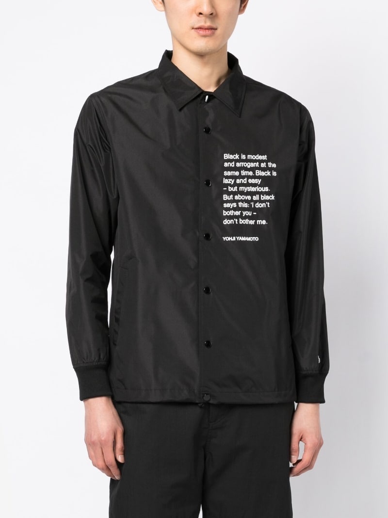 blackletter-print long-sleeve shirt jacket - 3