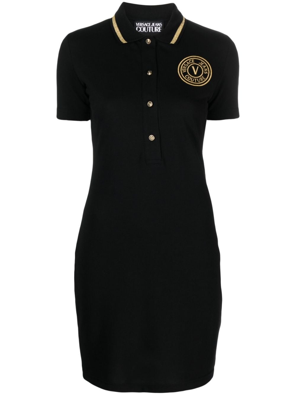 V-Emblem cotton polo minidress - 1