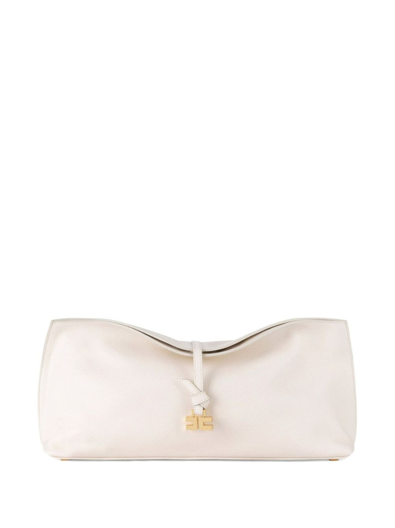 Boulevard leather tie-fastening clutch 1