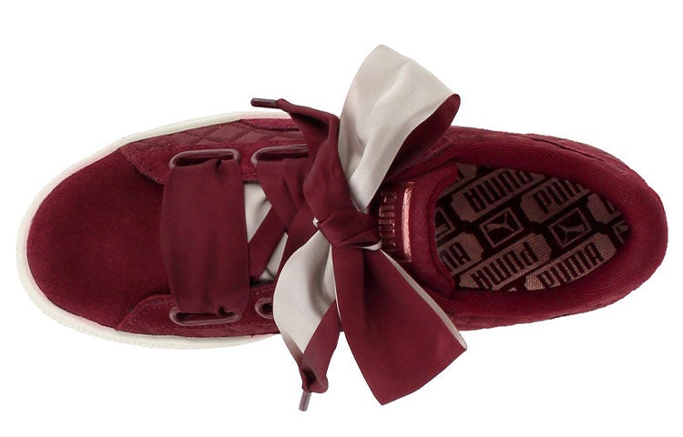 (WMNS) PUMA Suede Heart Quilt 'Cordovan' 365462-01 - 3