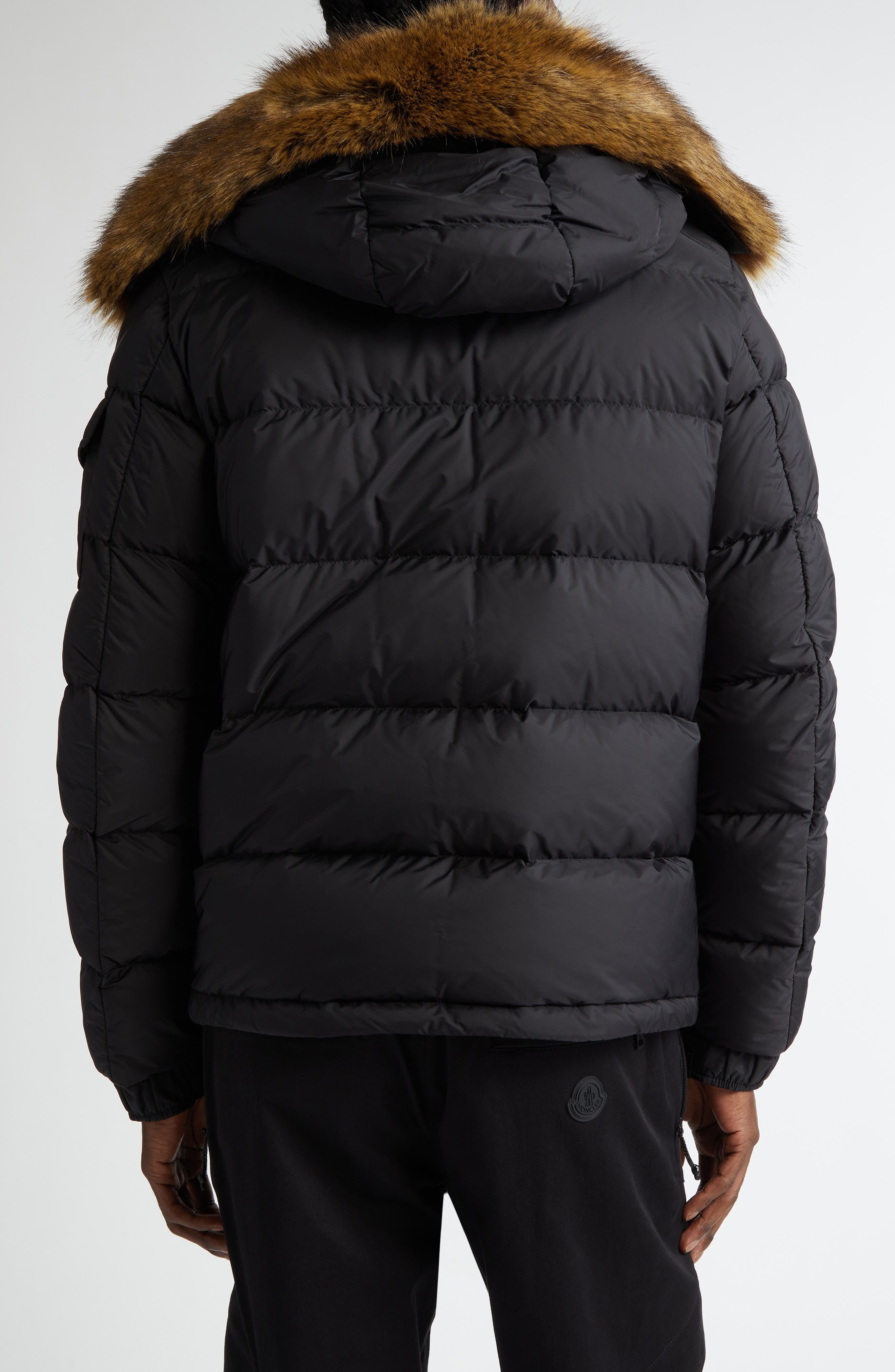 Moncler Mayaf Hooded Down Jacket with Faux Fur Trim in Black at Nordstrom - 2