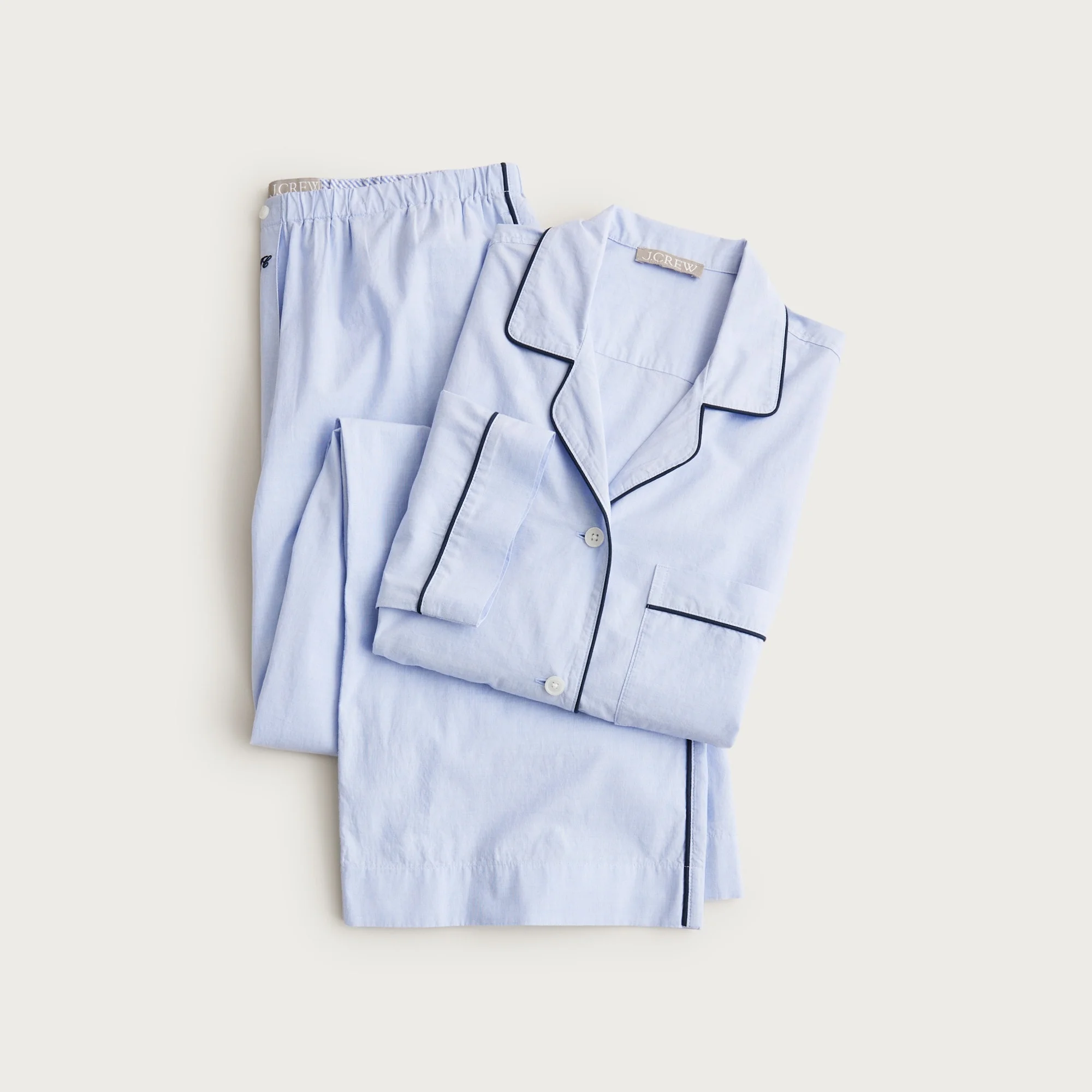 Classic pajama pant set in end-on-end cotton - 1