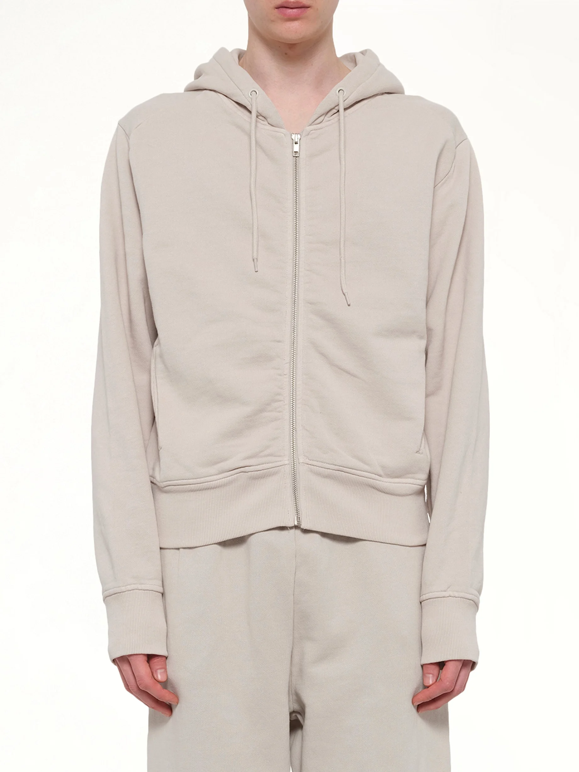 Slim Zip Up in Off White - 1