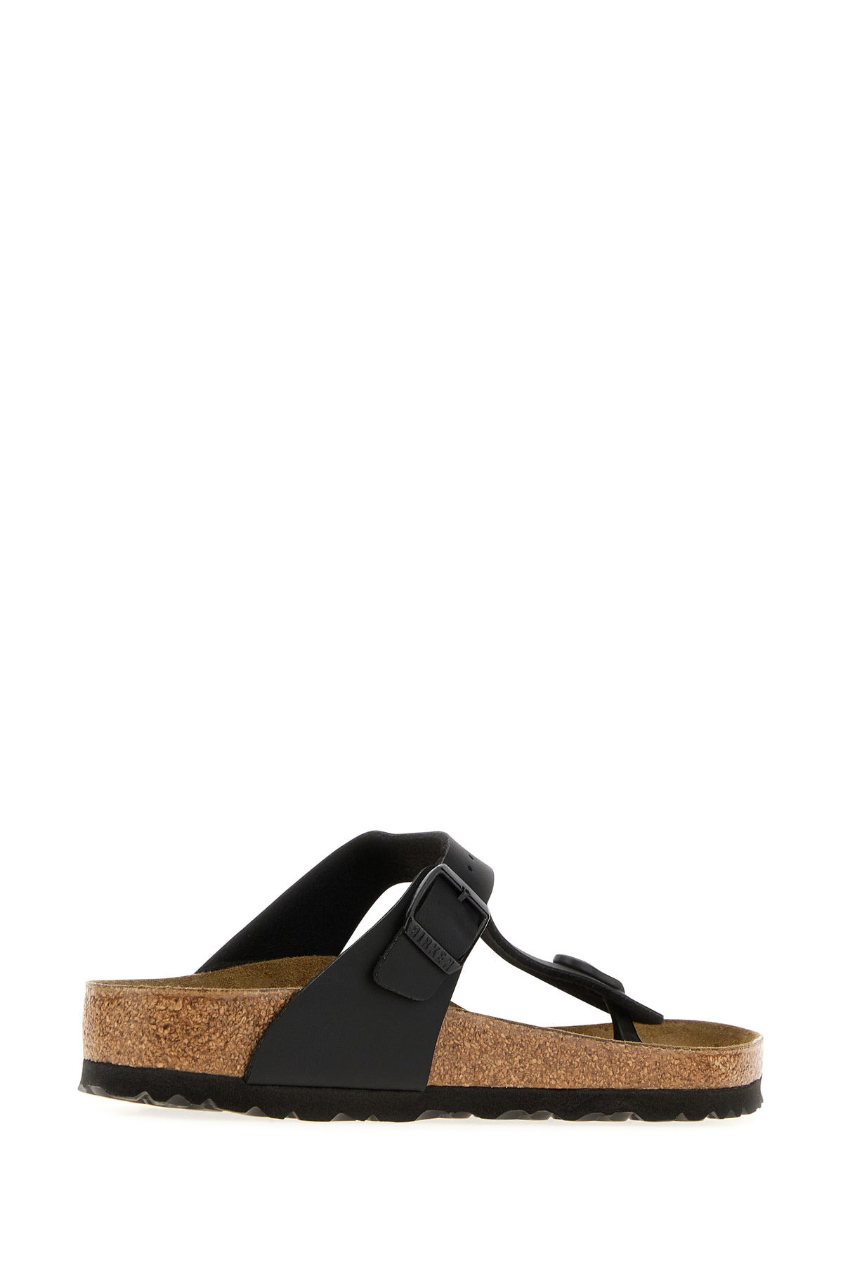 Black leather Gizeh thong slippers - 3