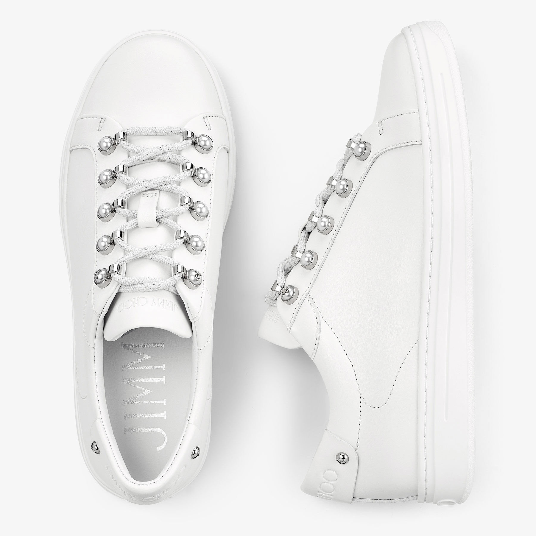 Antibes/F
White Low-Top Trainers with Pearls - 6
