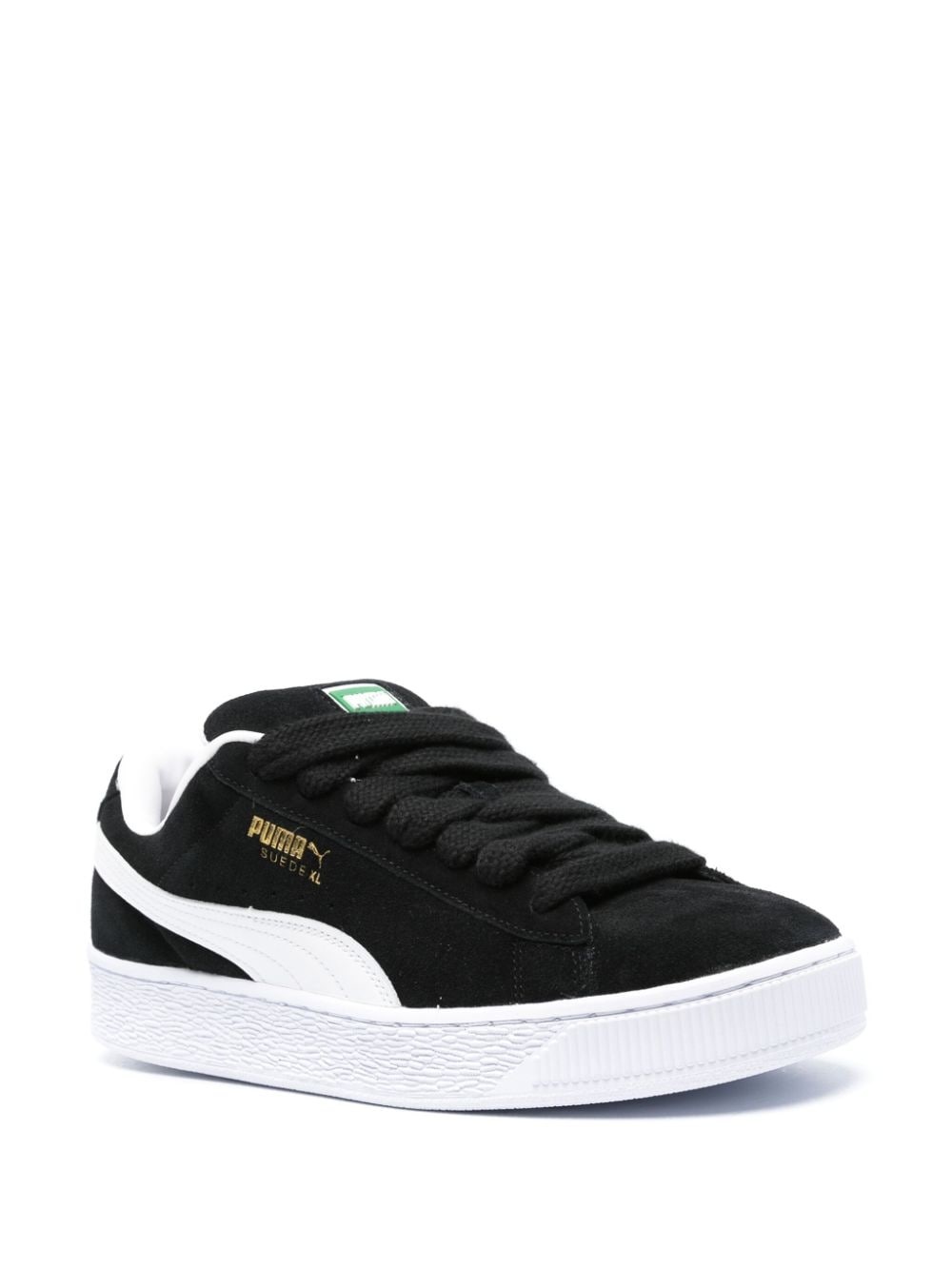 stamped-logo suede platform sneakers - 2
