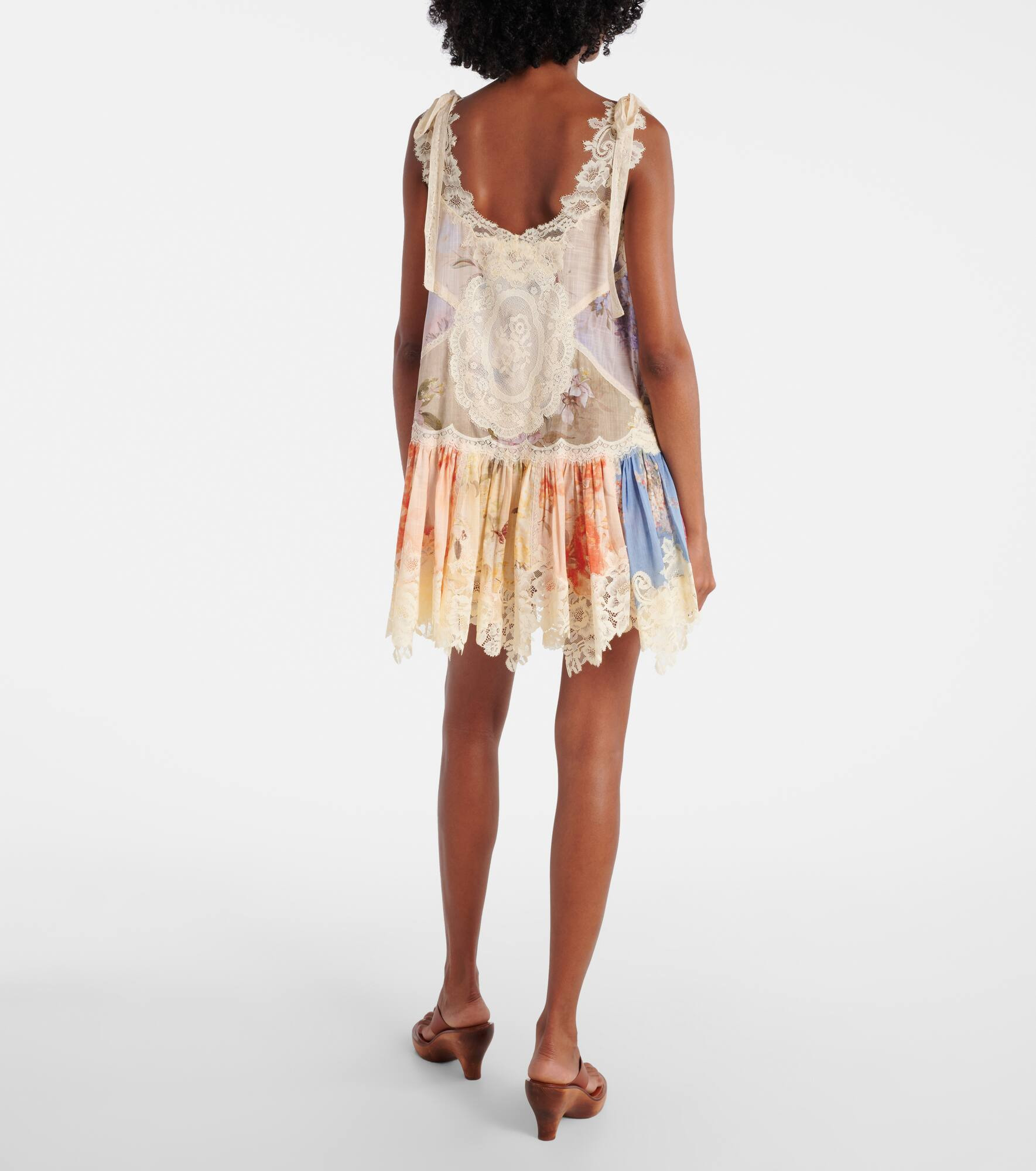 Cascadian floral lace cotton minidress - 3