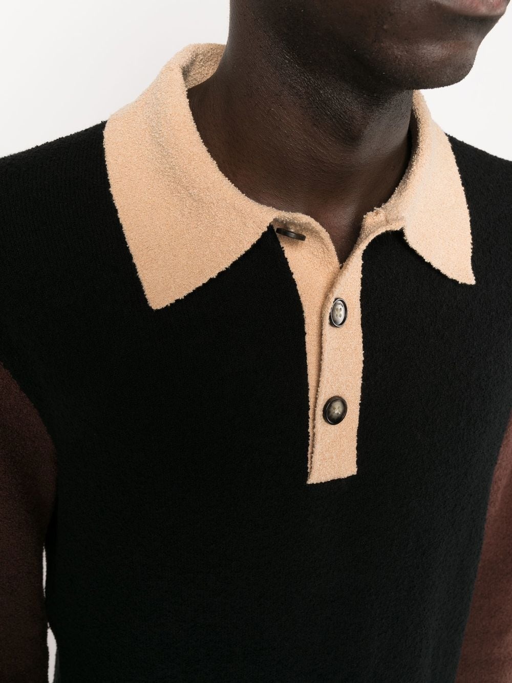 organic-blend colourblock polo shirt - 5