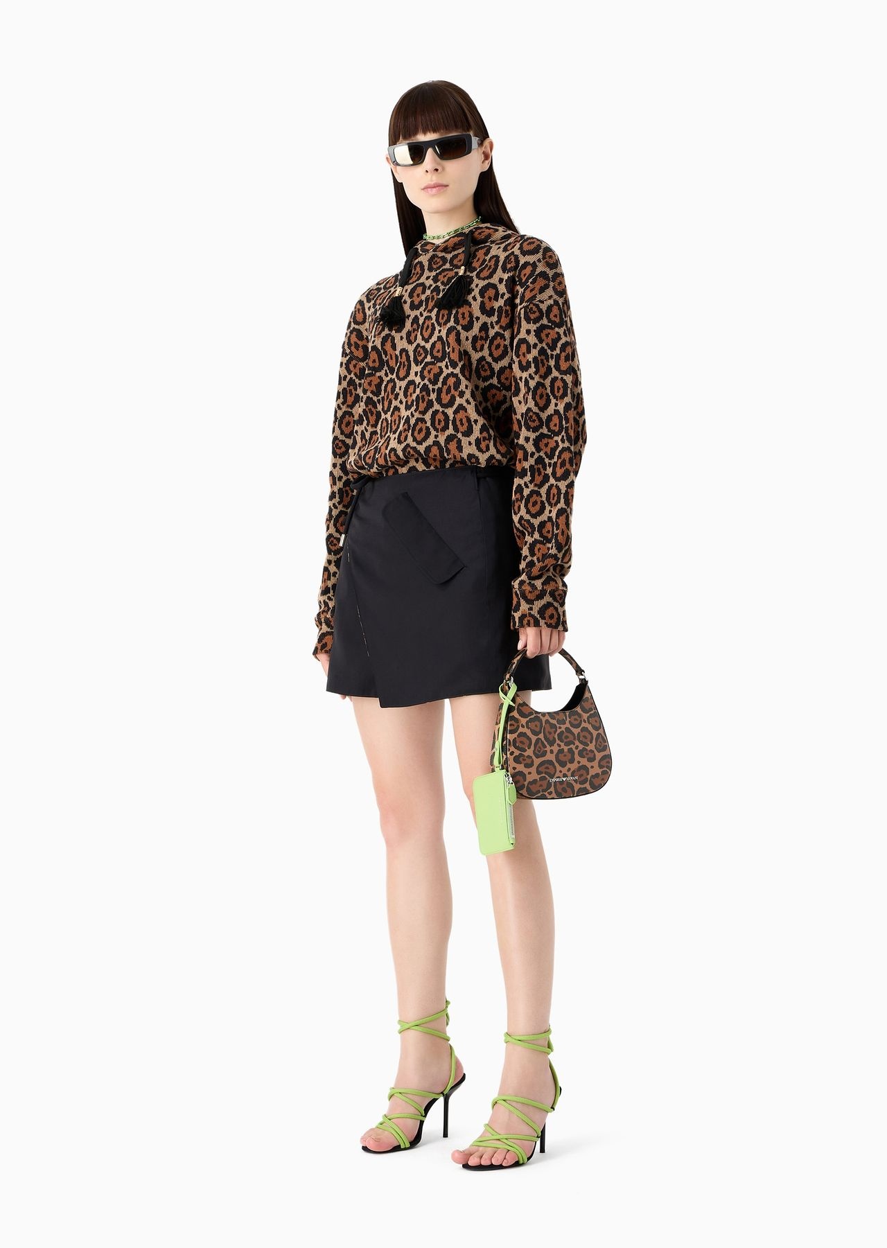 Emporio Armani Sustainability Values Capsule Collection recycled modal drawstring skirt - 4