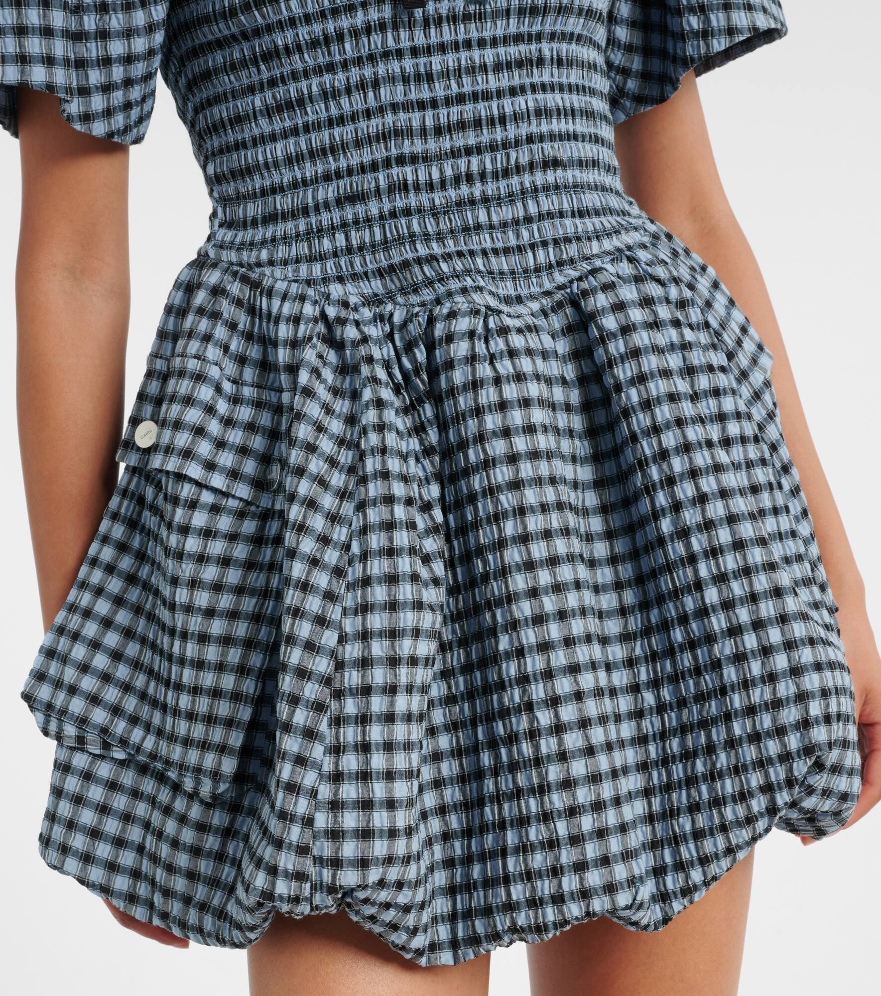 Checked seersucker minidress - 5