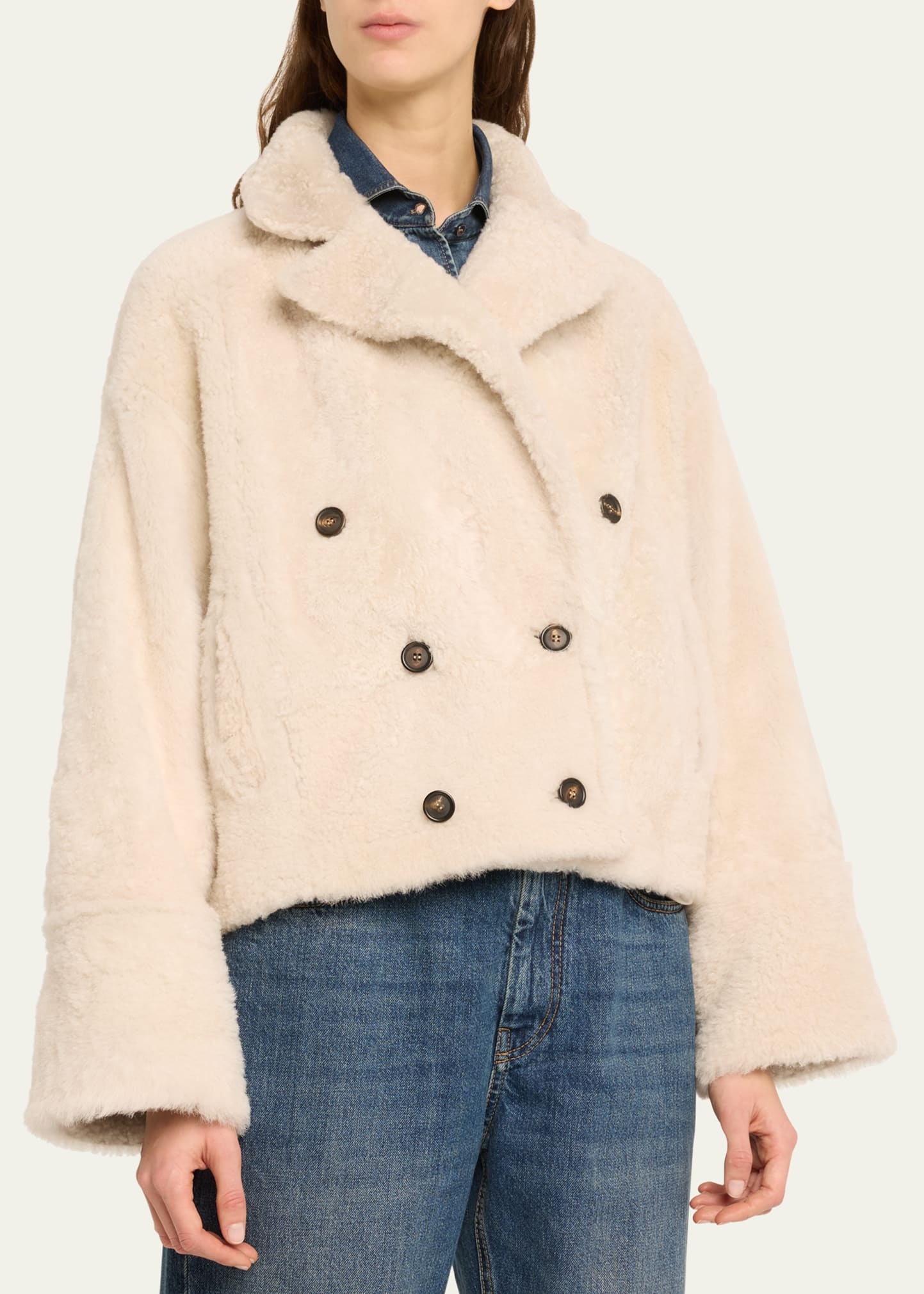 Reversible Suede To Shearling Short Jacket - 5