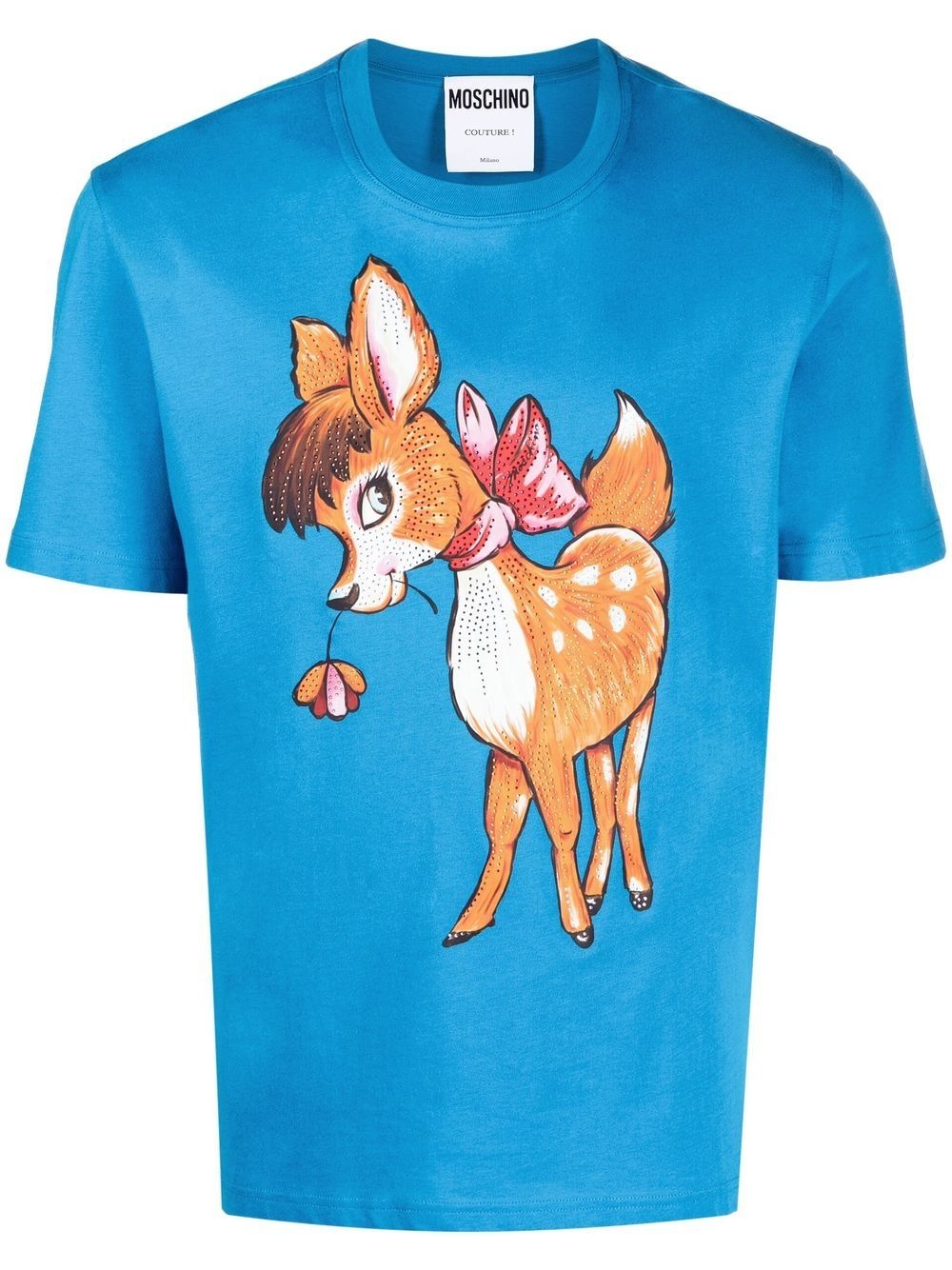 deer-print organic-cotton T-shirt - 1