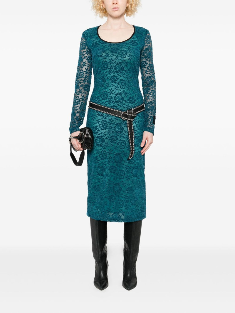 VERSACE JEANS COUTURE floral lace long-sleeve midi dress outlook