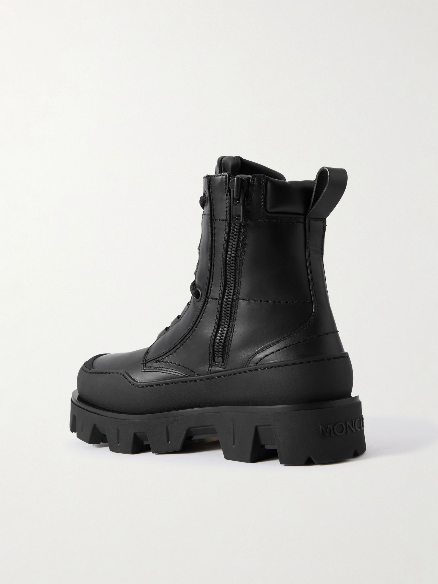 Peak Path Leather Lace-Up Boots Black - 4