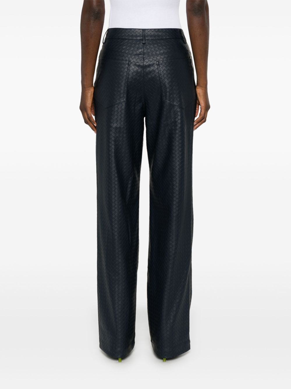 braided straight-leg trousers - 4