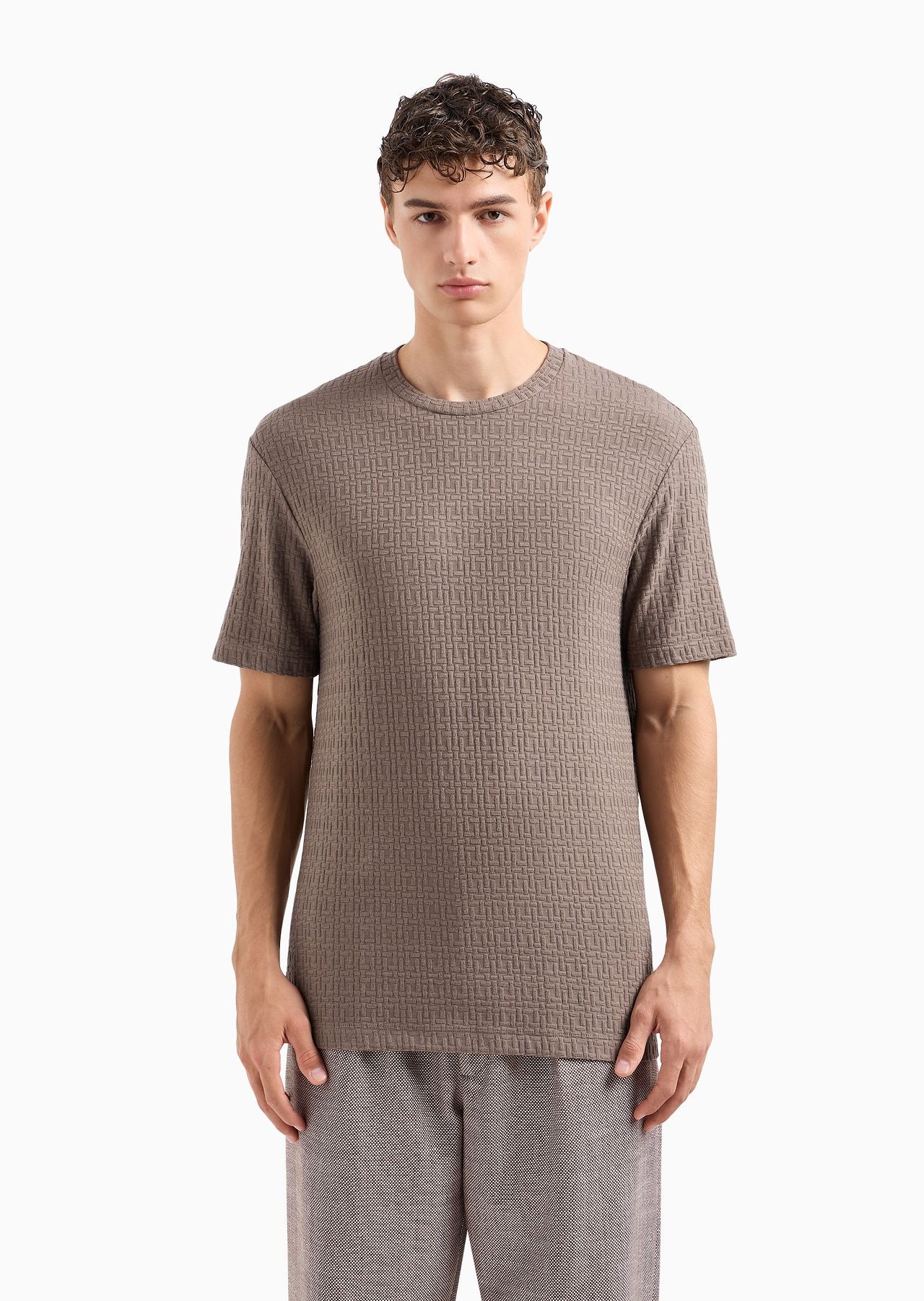 Viscose and cashmere jacquard jersey crew-neck T-shirt - 2