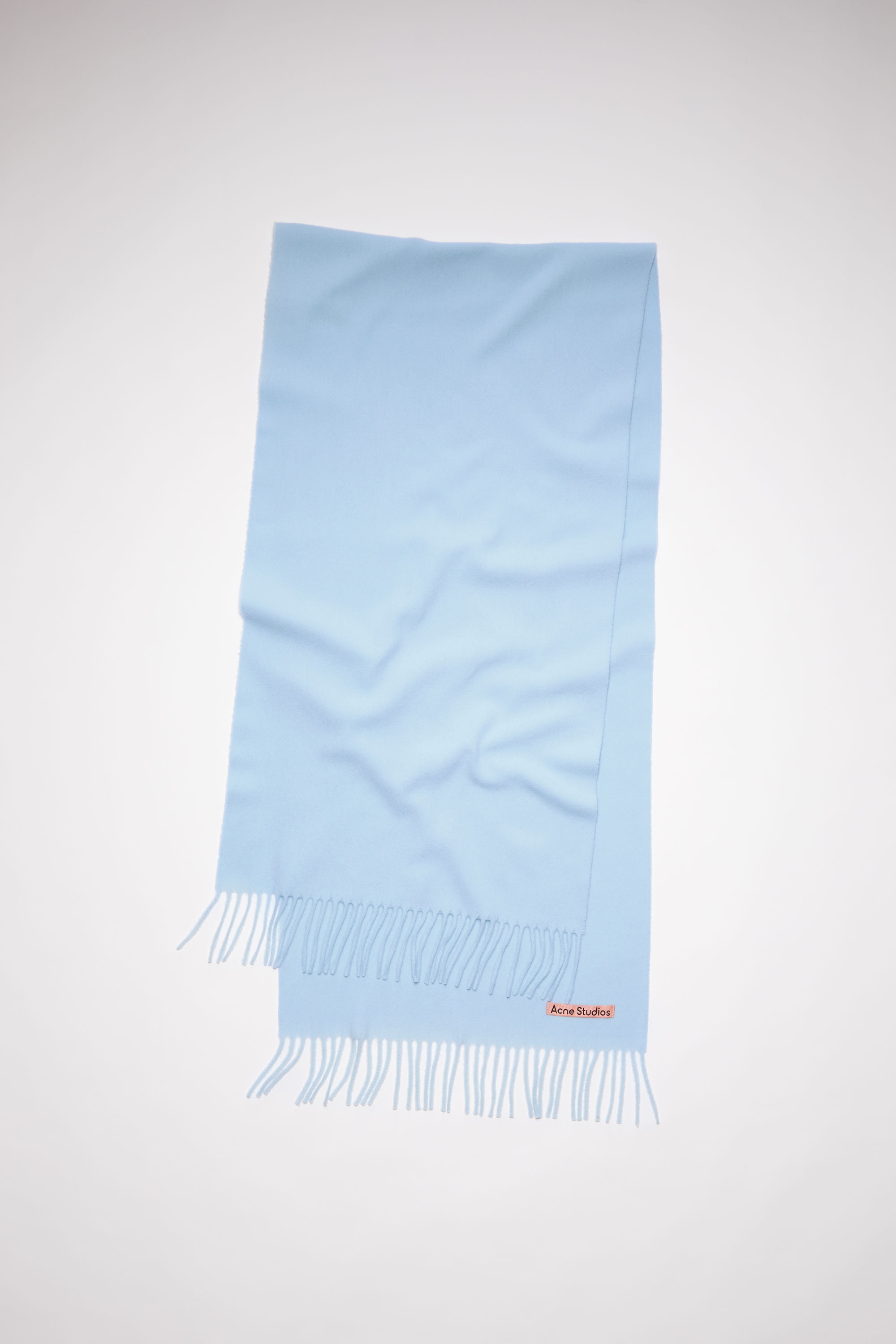 Wool fringe scarf - Light blue - 1