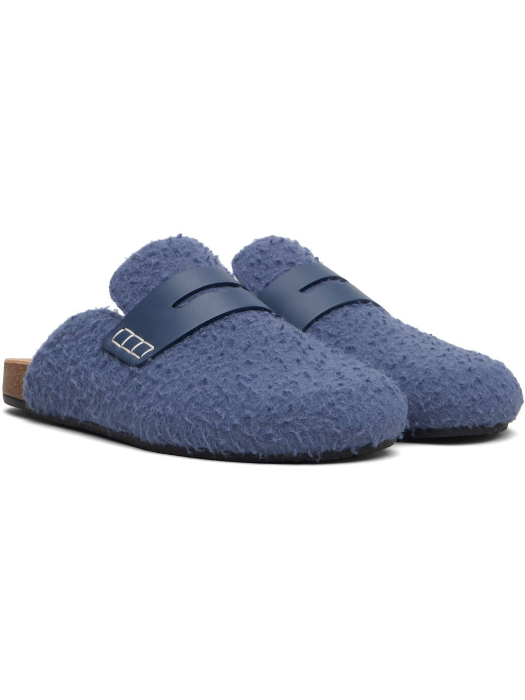 Blue Felt Loafers - 4