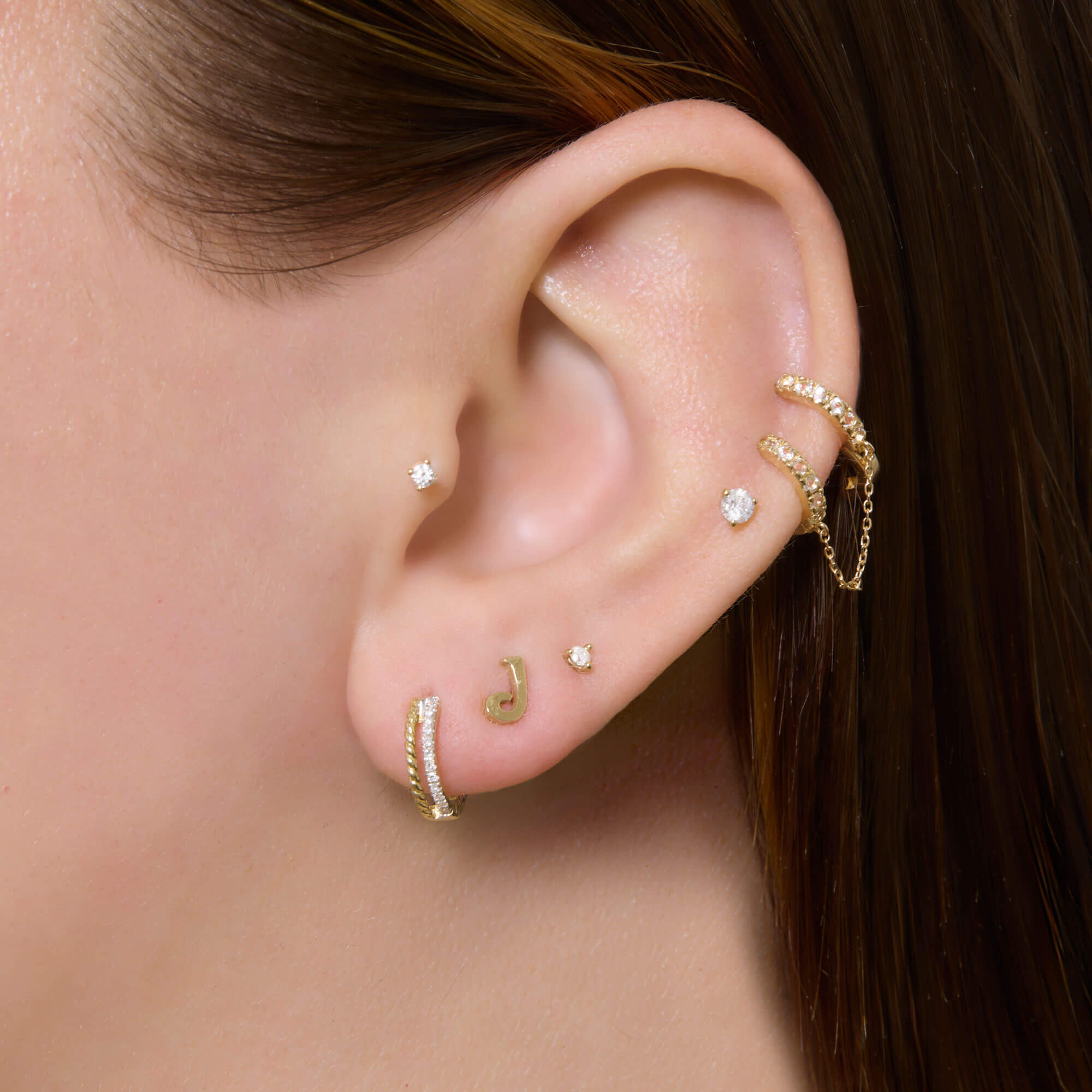 Marais Gold Initial Stud - 7