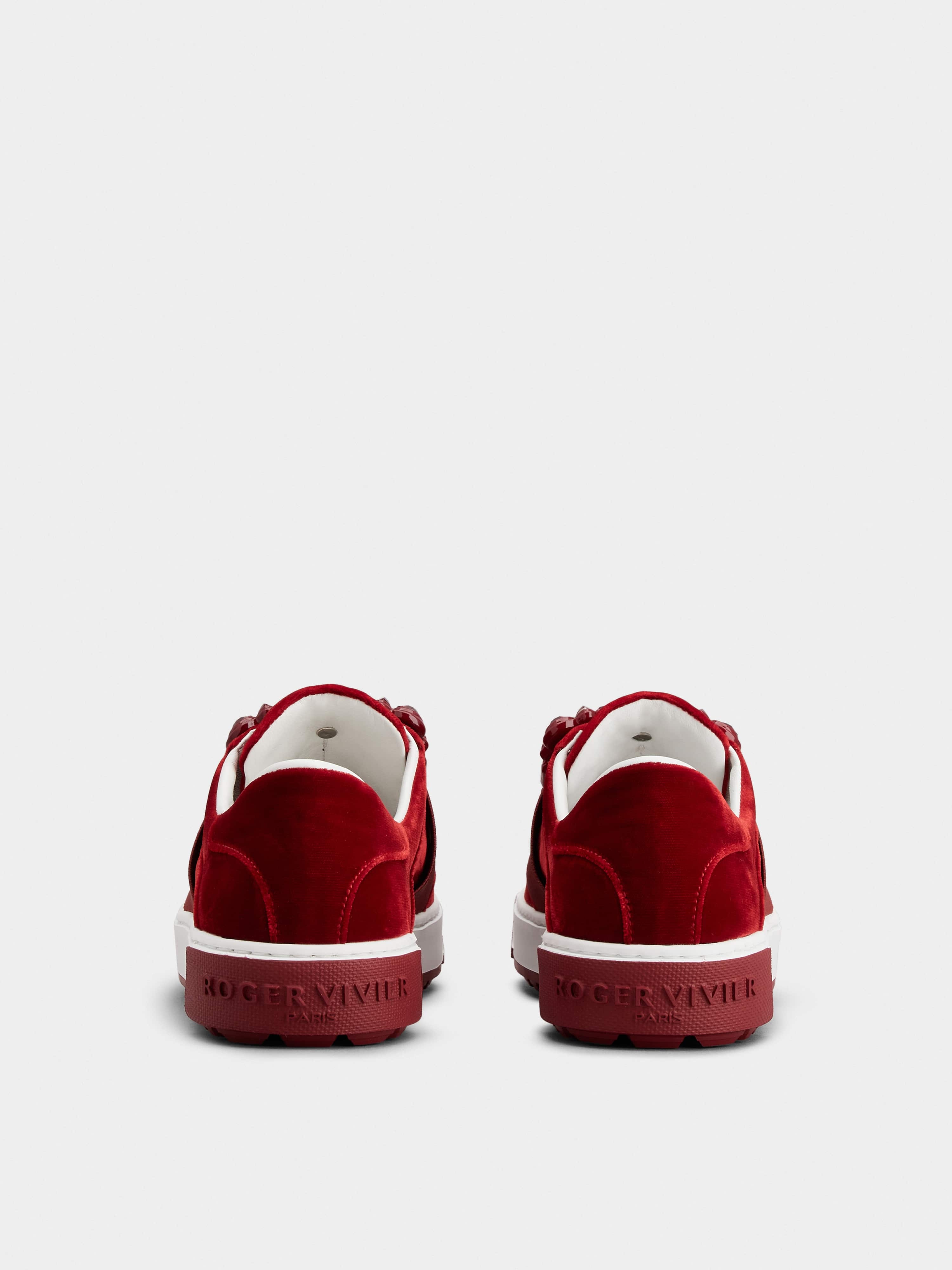 Very Vivier Strass Buckle Sneakers in Velvet - 5