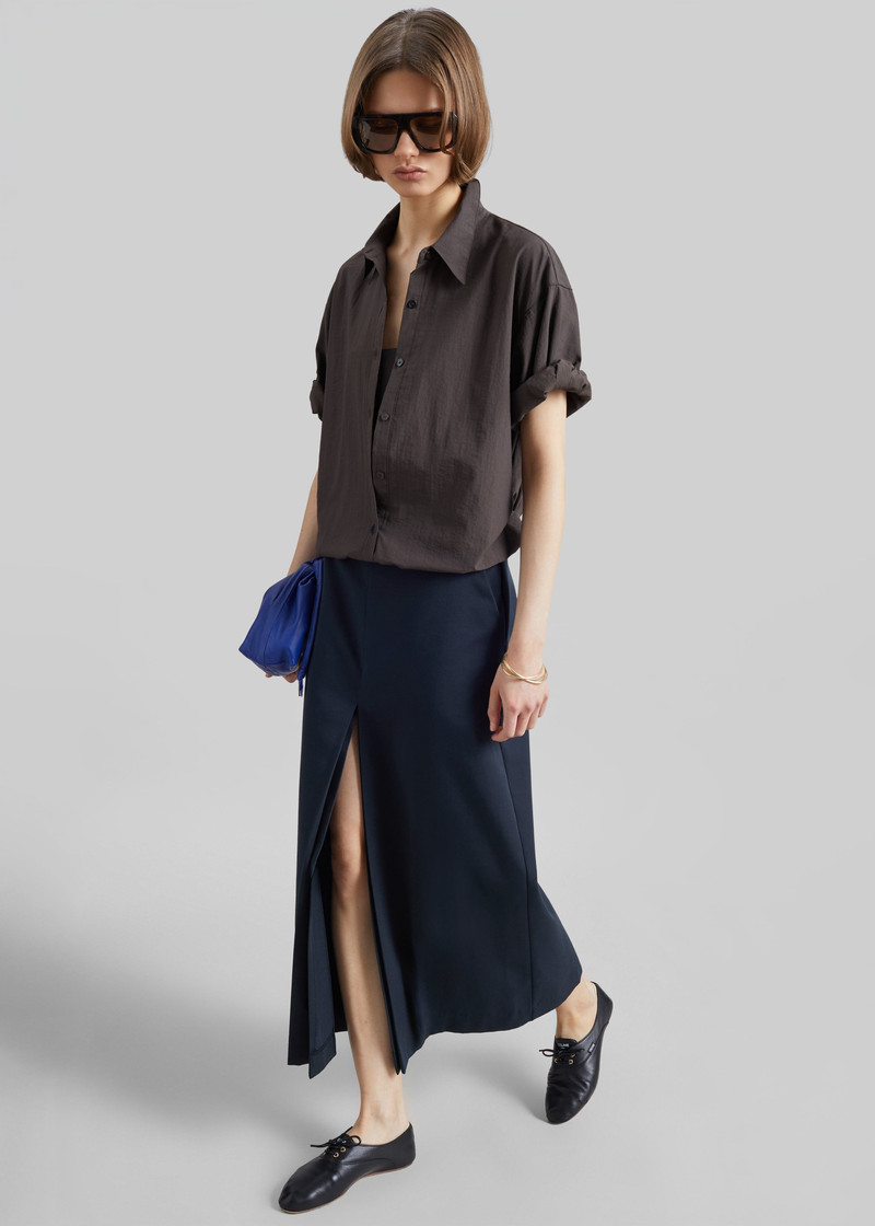 Comporta Drawstring Shirt - Brown 3