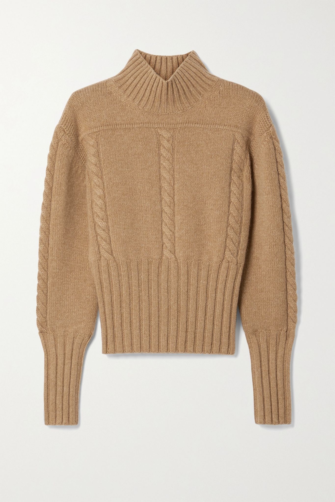 Maude cable-knit cashmere turtleneck sweater - 1